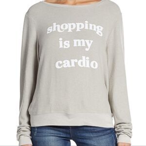 Wildfox “Shopping is my Cardio” Nude Pullover Size M